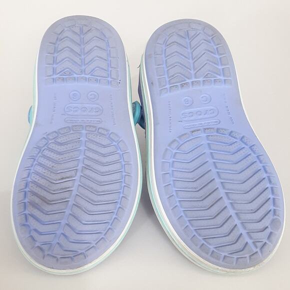 Crocs Bayaband Crocband Sandals Kids 6 Purple Adjustable Hook & Loop Close Girls - Picture 7 of 8